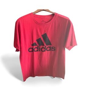 Adidas Men's Bold Red Tee with Black Logo